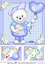 8 x 8 Teddy Ed's Balloon Scalloped Corner Topper