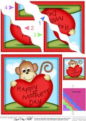 Chunky Monkey's Mothers Day Heart Wavy Corner Side Stacker