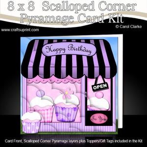 8 x 8 Little Cupcake Shop Scalloped Corner Kit