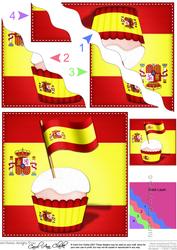 Flying the Flag Spain Cupcake Wavy Corner Side Stacker