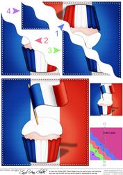 Flying the Flag France Cupcake Wavy Corner Side Stacker