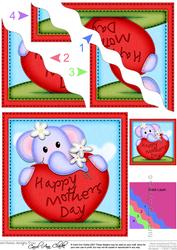 Lola Elephant's Mothers Day Heart Wavy Corner Side Stacker