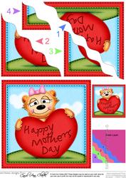 Mia Meerkat's Mothers Day Heart Wavy Corner Side Stacker