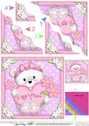 Teddy Tess's Heart Wavy Corner Side Stacker