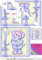 Lola Elephant's Flowers Wavy Corner Side Stacker Topper