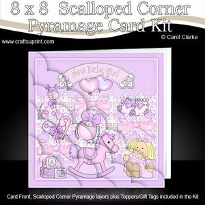 8 x 8 New Baby Girl Scalloped Corner Kit