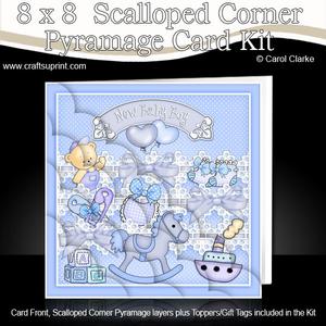 cup298370_359 - 8 x 8 New Baby Boy Scalloped Corner Kit