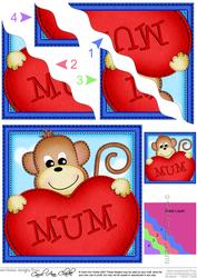 Chunky Monkey's Heart for Mum Wavy Corner Side Stacker