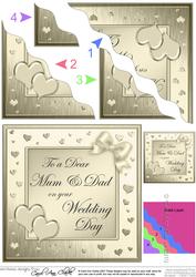 Mum and Dad Wedding Day Wavy Corner Side Stacker