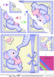 Lil Elephant's Heart Wavy Corner Side Stacker Topper