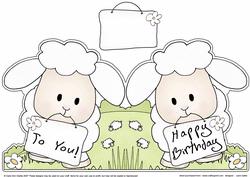 Little Lamb Shaped Birthday Card