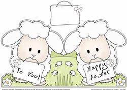 Little Lamb Shaped Easter Card