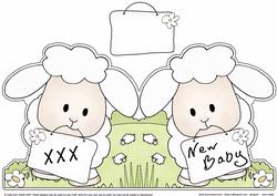 Little Lamb Shaped New Baby Card
