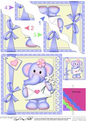 Lola Elephant's Love Letter Wavy Corner Side Stacker Topper