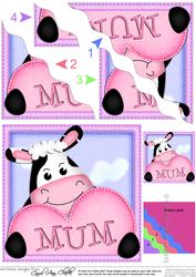 Milly Moo Cow's Heart for Mum Wavy Corner Side Stacker