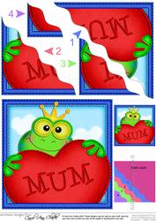 Freddy Frog's Heart for Mum Wavy Corner Side Stacker