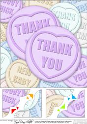 8 x 8 Thank You Sweet Heart Scalloped Corner Topper