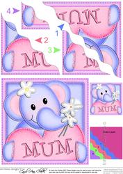 Elephant Lola's Heart for Mum Wavy Corner Side Stacker