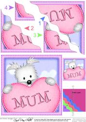 Westie Dog's Heart for Mum Wavy Corner Side Stacker