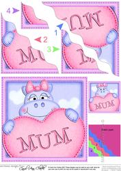 Hilda Hippo's Heart for Mum Wavy Corner Side Stacker