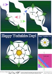 Happy Yorkshire Day Wavy Corner Side Stacker Topper