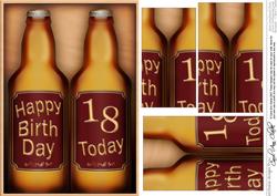 Happy Birthday, 18 Today! Beer Gift Set Pyramage Topper