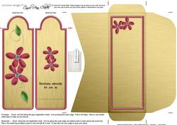 Elegant Floral Bookmark Card N Envelope