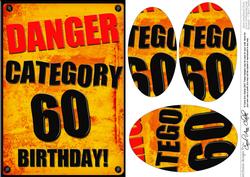 A5 Fun Novelty 60th Birthday Oval Pyramage Topper