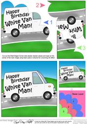 Happy Birthday Mr Van Man - Shell Edged Corner side stacker