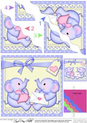 Baby Elephants Wavy Corner Side Stacker Topper