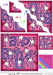 Happy Birthday Mum Wavy Corner Side Stacker Topper