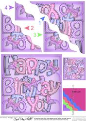Happy Birthday Butterflies Wavy Corner Side Stacker Topper
