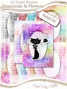 Diamonds & Flowers Card Fronts Set