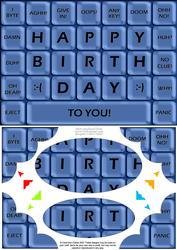 A5 Novelty Fun Computer Keyboard Greetings Scallop Corners N