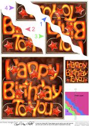 Happy Birthday Stars Wavy Corner Side Stacker Topper