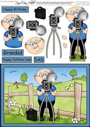 A5 Flash Berts Camera Quick Card N 3D Decoupage