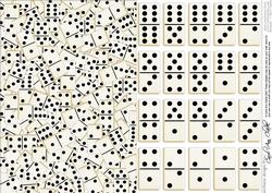 Domino Game Tiles Background and Decoupage Sheet