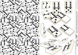Domino Game Tiles Background and Decoupage Sheet