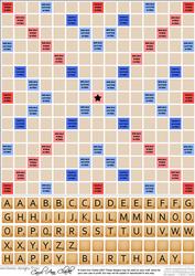 Words Game Tiles Board and Decoupage Tiles Sheet