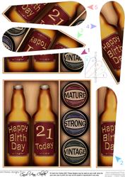 21st Birthday Beer Gift Set Fan Pyramage Topper