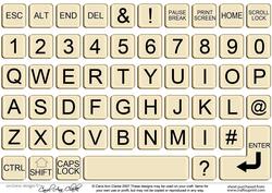 Computer Keyboard Keys 3D Decoupage Sheet