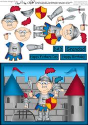 A5 Bert's Castle Quick Card N 3D Decoupage