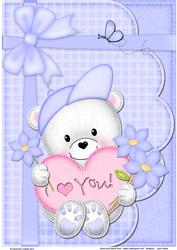 Teddy Ed's Heart A4 Card Topper
