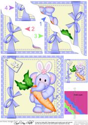 Lola Elephant's Bunny Ears Wavy Corner Side Stacker Topper
