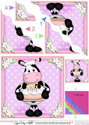 Milly Moo Cow's Birthday Cake Wavy Corner Side Stacker Toppe