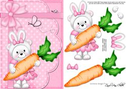 A5 Teddy Tess's Bunny Ears Quick Card N 3D Decoupage