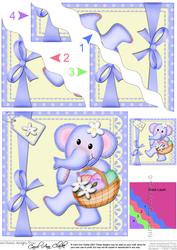 Lola Elephant's Easter Basket Wavy Corner Side Stacker