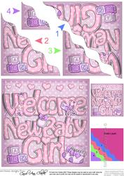 New Baby Girl Wavy Corner Side Stacker Topper
