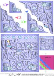 New Baby Boy Wavy Corner Side Stacker Topper