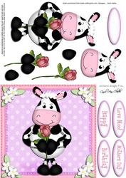 Milly Moo Cow's Rose Quick Card N 3D Decoupage